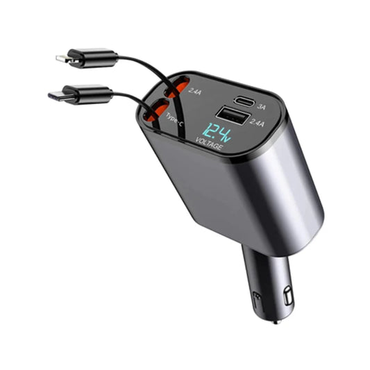 4 in 1 Retractable Fast Car Charger