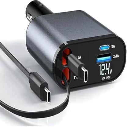 4 in 1 Retractable Fast Car Charger