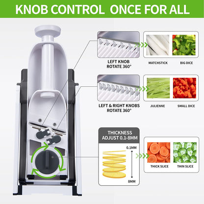 Adjustable Vegetable Cutter Chopper - 4 in 1 Manual Chopper