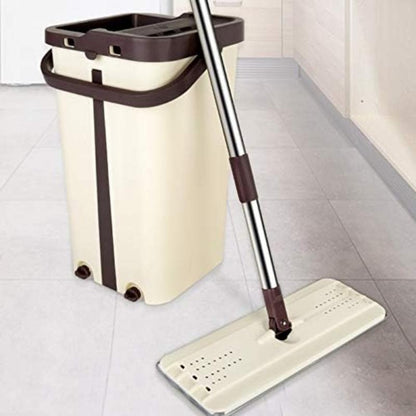 Flat Floor Mop Bucket Set for Wet and Dry Use