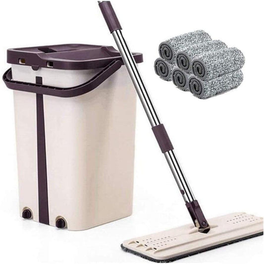 Flat Floor Mop Bucket Set for Wet and Dry Use