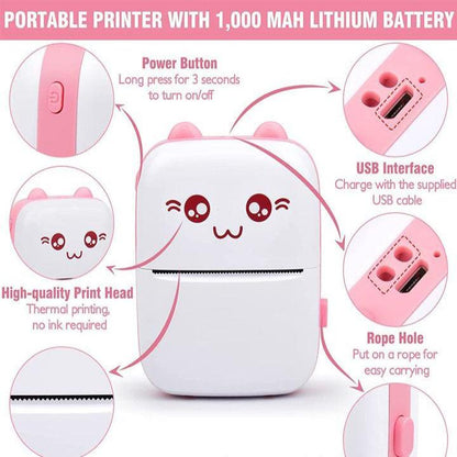 Portable Mini Pocket Printer | Bluetooth Thermal Mini Printer