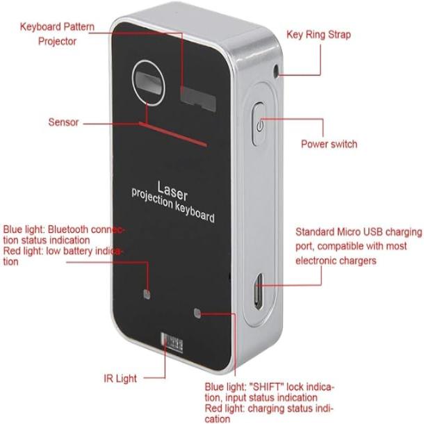 Bluetooth Virtual Laser Keyboard | Wireless Projection keyboard